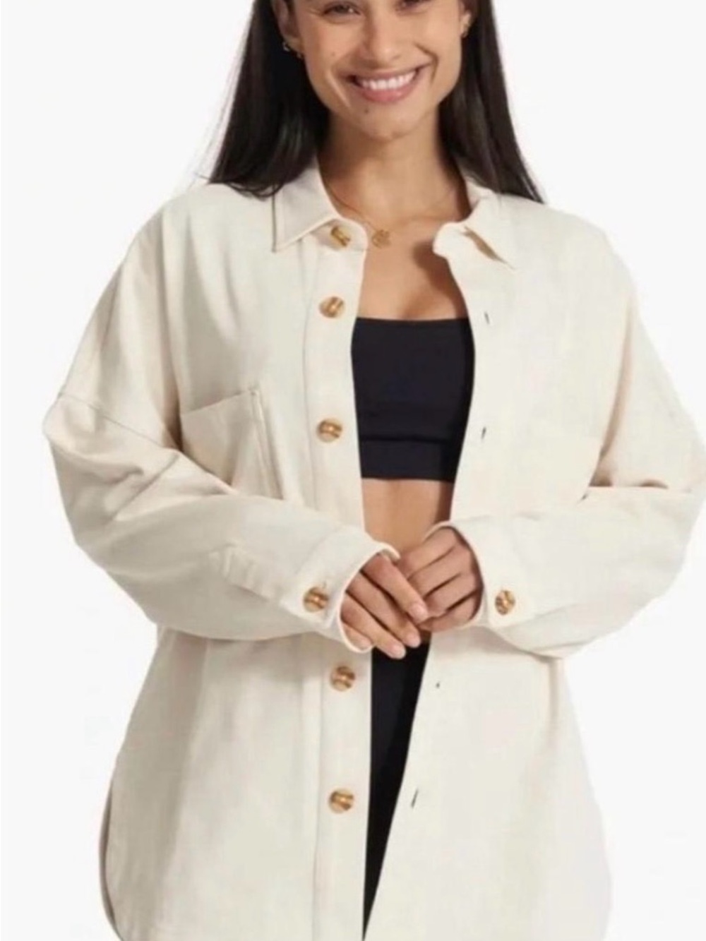 Vuori Mackenzie Shirt Jacket Shacket Natural XS/S Oversized 100% Cotton
EUC